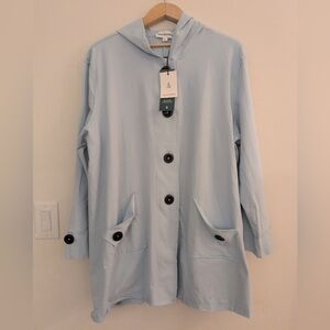 NWT Neon Buddha Light Blue Women's Hooded Jacket Size 2X